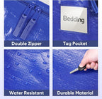 TICONN 6 Pack Extra Large Moving Bags Heavy Duty with Zippers & Carrying Handles, Durable Storage Bags Moving Boxes for Closet Organizers and Storage (6 Pack, Blue)