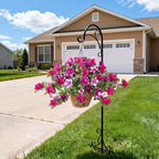 Artificial Hanging Flowers for Outdoors Hanging Baskets, 3 Pcs Fake Silk Flower with Hanging Baskets Planter for Spring Summer Garden Porch Patio Yard Outside Decor