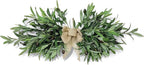 26" Farmhouse Olive Leaf Greenery Swag with Premium Burlap Bow Realistic Faux Olive Branch Door Decor for Front Door, Wall, Mantel, Table, Kitchen, Bathroom, Weddings & Seasonal Styling (Green 1Pcs)