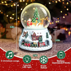 Christmas Snow Globe with LED Light Musical Snowflakes Holiday Decoration Gift, 5.9 Inch Santa Claus and Christmas Tree Water Globe.