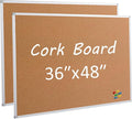 2 Pack Cork Board Bulletin Board 36 x 48, Silver Aluminium Framed 4x3 Corkboard, Office Board for Wall Cork, Large Wall Mounted Notice Pin Board
