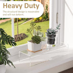 Acrylic Shelf Riser 15x4.7x3 pack of 2, Desktop Rectangular Acrylic Tray Pedestal Stand for Home Décor, Figures, Manga or Other Collectibles, 15x4.7x3 Inch