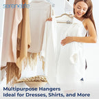 SereneLife 200 Pack Velvet Hangers - Non-Slip Felt Hangers with 360° Swivel Hook, Space-Saving, Ultra-Thin, Lightweight for Shirts, Sweaters, Hoodies, Kids Clothes & Dresses