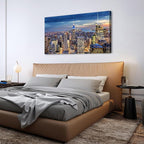 Extra Large New York City Wall Art NYC Skyline Office Wall Decor Sunset Manhattan Skyline Canvas Prints Modern Skyscraper Cityscape Pictures Artwork for Living Room Bedroom Home Decoration 30x60"