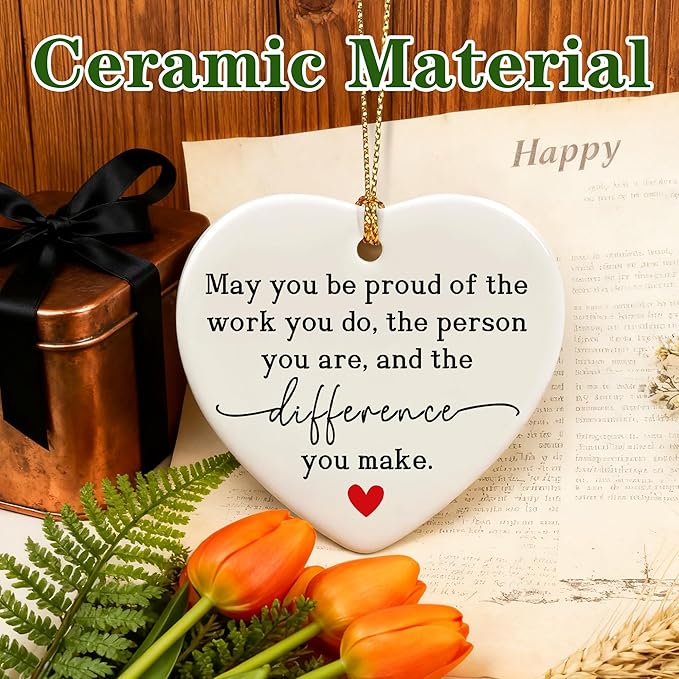 May You Be Proud of The Work You Do - Thank You Gift, Farewell, Going Away, Goodbye, Leaving, Retirement Gifts | Gifts for Colleague, Coworker, Team & Employee | Christmas Ornament