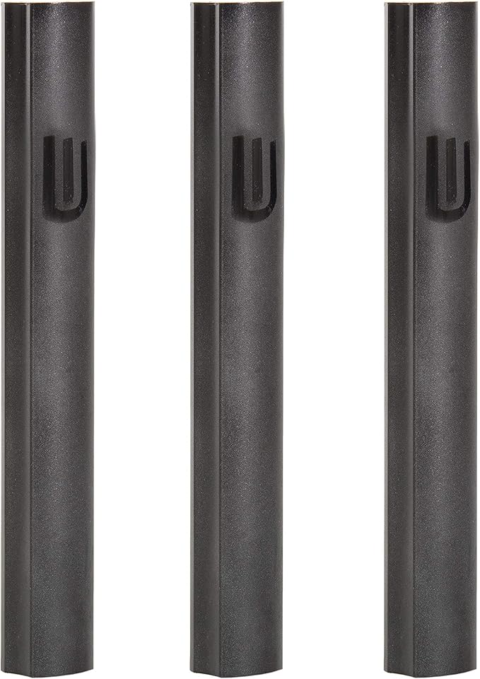 3-Piece Aluminum Door Mezuzah Cases: Special Profile, No Holes, 4-Inch 10cm Hebrew Parchment Scroll Holder Boxes