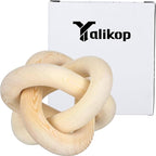 Yalikop 3 Link Wood Knot Decor Rustic Home Décor Accents Hand Carved Coffee Table Decoration, Boho Chain Link Decoration, Modern Shelf, Rustic Objects for Home Living Room Bedroom(Natural)