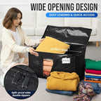 TAILI Extra Large Moving Bags, 2 Pack Black Heavy Duty Totes For Storage with Visible Window, Wrap Around Handles, Storage Bags for Space Saving, Alternative to Moving Boxes