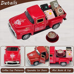 Coffee Bar Decor Vintage Mini Metal Pickup Truck Decor with Book Accessories for Coffee Station,Farmhouse Tiered Tray Table Decorations for Home Kitchen, Office, Cafe