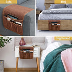 Sofa Armrest Organizer Non-Slip Remote Control Holders for Recliner Couch Chair Armchair Caddy with 5 Pockets for Table,Cell Phone,Ipad,Magazines,Books (Coffee, 13 x 35 Inch)