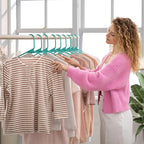 Plastic Hangers 20 Pack Aqua - Clothes Hangers - Makes The Perfect Coat Hanger and General Space Saving Clothes Hangers for Closet - Percheros Ganchos para Colgar Ropa Hangars