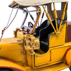 YCHTEWY-Iron Classic Yellow Vintage car Model Collectible Vehicle Decoration, Metal Vintage car Christmas Decor ，Unique Blend of Vintage, Rustic, Farmhouse Vintage car Decor for Table Top Decor. (F)