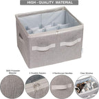 Moteph Shoe Organizer Closet Storage Solution with Clear Cover & Adjustable Dividers for Shoes, Handbags, Blankets, Linen, Clothing (Medium - 16 Pairs, Grey)