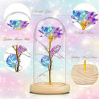 Valentines Day Rose Gifts for Her,Birthday Gifts for Women,Valentines Flowers Gifts for Women,Valentine's Day Roses Gifts for Mom Girlfriend Wife,Colorful Rose In A Glass Dome Gifts for Valentine Day