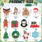 kockuu Christmas Ornaments for Tree Decorations, 36pcs Soft PVC Hanging Ornaments Snowflake Gingerbread House Snowman for Christmas Tree Gift Box, Winter Holiday Party, Home, Office Decor