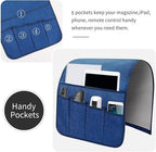 Sofa Armrest Organizer, Remote Control Holder for Recliner Couch, Arm Chair Caddy with 5 Pockets for Magazine, Tablet, Phone, iPad