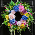 Spring and Summer Wreaths for Front Door 24 Inch Summer Wreath with Vibrant Dahlia, Gerbera Daisy & Primula Floral Arrangement - All Seasons Summer & Spring Door Wreath for Outside Decor