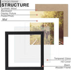 KTKDE 12x12 Picture Frame Real Glass, Display Pictures 8x8 with Mat or 12x12 Without Mat, Modern Style Wood Composite Frame,Gallery Wall Frame Wooden Black ，best gift