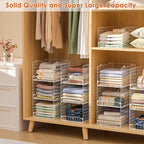 5-Tier Stackable Closet Storage Shelves, Closet Organizers and Storage Basket, Foldable & Stackable Clothes Organizer for Closet Organizer System,Space-Saving Closet Storage Shelf for Home ,White