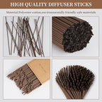 130pcs Reed Diffuser Sticks-10inch Brown Fiber Sticks Reed Sticks Essential Oil Aroma Diffuser Reeds Aroma Fragrance Refills(Brown10in/25cm)