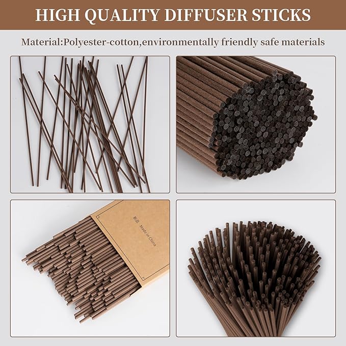 130Pcs Reed Diffuser Sticks-7.5Inch/3mm Brown Reed Sticks Essential Oil Aroma Diffuser Reeds Aroma Fragrance Refills (3mm X 19cm (130pcs))