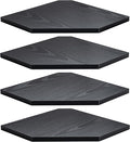 Fun Memories Corner Shelf Wall Mount, Floating Corner Shelves, Set of 4 Corner Wall Shelf Organizer, Rustic Wood Wall Storage Display Shelves for Living Room Bedroom Bathroom Kitchen, Classic Black