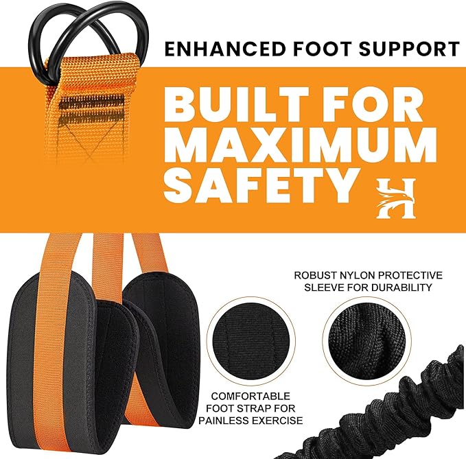 Adjustable Pull Up Assistance Bands with Foot and Knee Support, Heavy Duty Resistance Bands for Pull Up Bar, Full Body Strength Training System for Home Gym, Pull Up Assist Bands with Handles and Bag