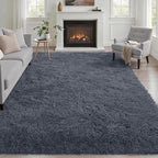 6x9 Area Rugs for Living Room Bedroom: Ultra Soft Fluffy Shag Rug Upgrade Non-Slip Non-Shedding Large Fuzzy Plush Carpet Indoor Floor Carpets for Kids Room Playroom Nursery Dorms Home Decor Grey