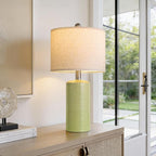 G-SAFAVA 20.5" Small Table Lamps for Living Room Lamp Single Ceramic Lamps for Bedroom Bedside Lamps Modern Boho Lamps for Night Stands Farmhouse Nightstand Lamp Side End Table Lamp, Light Green