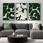 Large Framed Green and White Abstract Wall Art for Living Room, Set of 3 Minimalist Canvas Prints Paintings Artwork for Walls, Mid-Century Modern Pictures for Entryway, Hallway Wall Decor 24x36 In