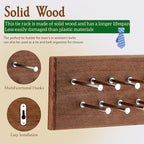 TreeHouse London Tie Rack Organizer – Holds 40 Large Ties – Solid Wood & Sturdy Metal Storage Holder for Closet – Wall Mounted Tie Display Hanger for Wall, Bedroom - (Walnut Tie Rack) 16" L X 4.25" H
