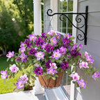 Artificial Hanging Flowers for Outdoors Hanging Baskets, 3 Pcs Fake Silk Flower with Hanging Baskets Planter for Spring Summer Garden Porch Patio Yard Outside Decor