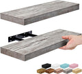 Sorbus Floating Shelves for Wall – 16 Inch Floating Shelf for Kitchen, Bedroom, Living Room, Bathroom, Home & Wall Decor - Mounted Bathroom Shelves with Invisible Brackets (Grey, 2 Pack)