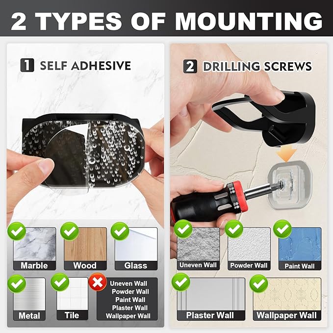 22 Pack Adhesive Hat Hooks for Wall, Removable Hat Rack for Baseball Caps, New Upgrade Wall Hat Holder, Hat Hanger(Black)