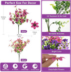 Artificial Fake Flowers for Outdoors 12 Bundles Faux Silk Flower Spring Decoration Artificial Fake Plants Outdoor Plastic Flowers UV Resistant No Fade for Home Planter Porch Patio Yard Decor