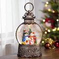 Christmas Snow Globes Lantern with Music, Snowman Snow Globes with Swirling Glitter Effects, USB/Battery Powered with 6-Hour Timer, Christmas Decorations