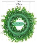U'Artlines 2Pack 17" Front Door Wreaths Artificial Spring Summer Greenery Hanging Garland for Home Wedding Wall Window Decoration (17'' Boxwood,2)