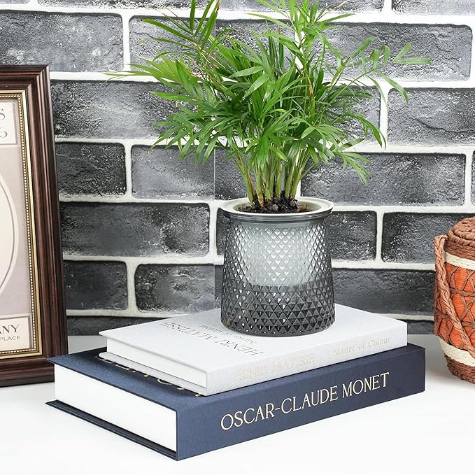 Decorative Books for Home Decor,Set of 3 Aesthetic Faux Books with Storage Box,Linen Fake Books for Coffee Table,Bookshelf & Mantle Decor,Modern Decorative Book Set(Dark blue)