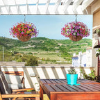 Artificial Fake Hanging Flowers Plants Basket for Outdoor Spring Decoration, Faux Silk Daisy Outside Indoor UV Resistant Look Real Yard Patio Front Porch Garden Balcony Home Decor(Mix3)