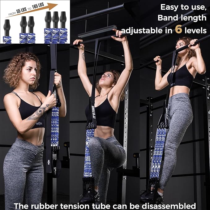 Innstar Pull Up Assistance Bands, Heavy Duty Resistance Band for Pull Up Bar, Adjustable Weight/Size with Fabric Feet/Knee Rest, 3 Bands for Pull Up Assist for Strength Training