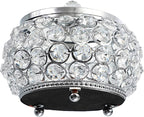 Hipiwe Crystal Jewelry Trinket Box with Glass Lid Silver Mirrored Treasure Box Decorative Jewelry Box Ring Earrings Necklace Storage Keepsake Box Gift for Women