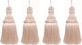 DÉCOPRO Beautiful Hand-Crafted 5" (12.5cm) Key Tassel, 3 1/2" (8.5cm) Loop # IKTJ, Seashell Ivory #5055 (White Ivory, Off White) Set of 4