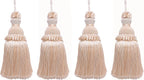 DÉCOPRO Beautiful Hand-Crafted 5" (12.5cm) Key Tassel, 3 1/2" (8.5cm) Loop # IKTJ, Seashell Ivory #5055 (White Ivory, Off White) Set of 4