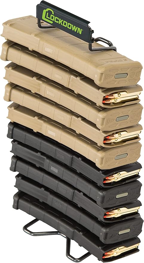 Lockdown Magazine Rack with Vinyl Coating and Steel Frame for Gun Vault Organization, Storage and Security