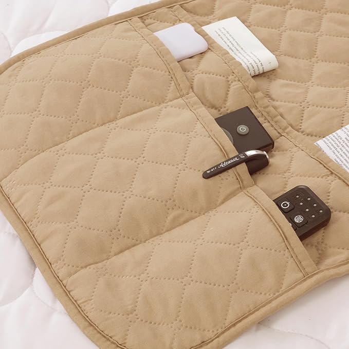 LuckyJoy Real Recliner Arm Caddy - Waterproof Bedside Remote Control Holder & Organizer, Non-Slip, Durable, 35"x13", Sand, 1 Pc