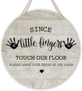 Wall Pediments Shoes Off Sign - Please Take Your Shoes Off - 9.8x9.8 Inches