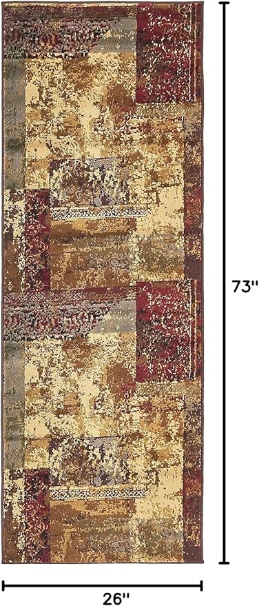 Unique Loom Barista Collection Area Rug - Arusha (2' 2" x 6' 1" Runner, Beige/ Black)