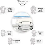 Fargus Glass Ashtrays for Cigarettes, Portable Decorative Modern Ashtray for Home Office Indoor Outdoor Patio Use, Fancy Cute Cool Ash Tray, Pack of 2 (Clear)