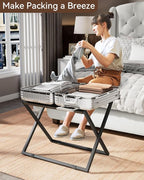 IBUYKE Luggage Rack for All Suitcase Sizes,Foldable Suitcase Stand,Metal Luggage Holder,Easy to Assemble for Bedroom Living Room Hotel,Black TLR001B-2