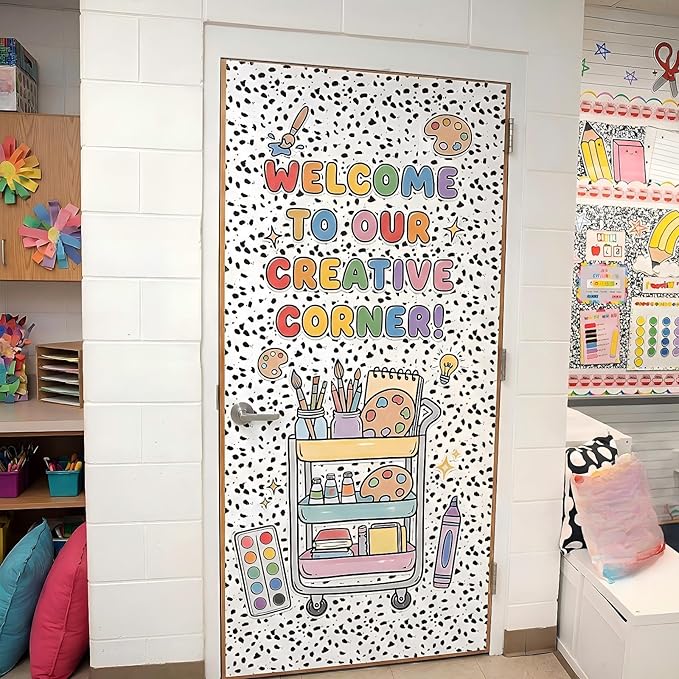 Hahafelt 1.3x39 ft Fabric Bulletin Board Roll Dalmatian Bulletin Board Spotted Dog Non-Woven Reusable Waterproof Erasable Wrinkle Resistant Fabric Roll for Background Decor DIY Craft